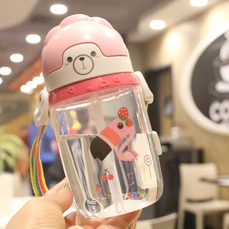 New pp straw cup, plastic drinking cup, children's water cup, student summer cartoon, kindergarten carrier water bottle details Picture