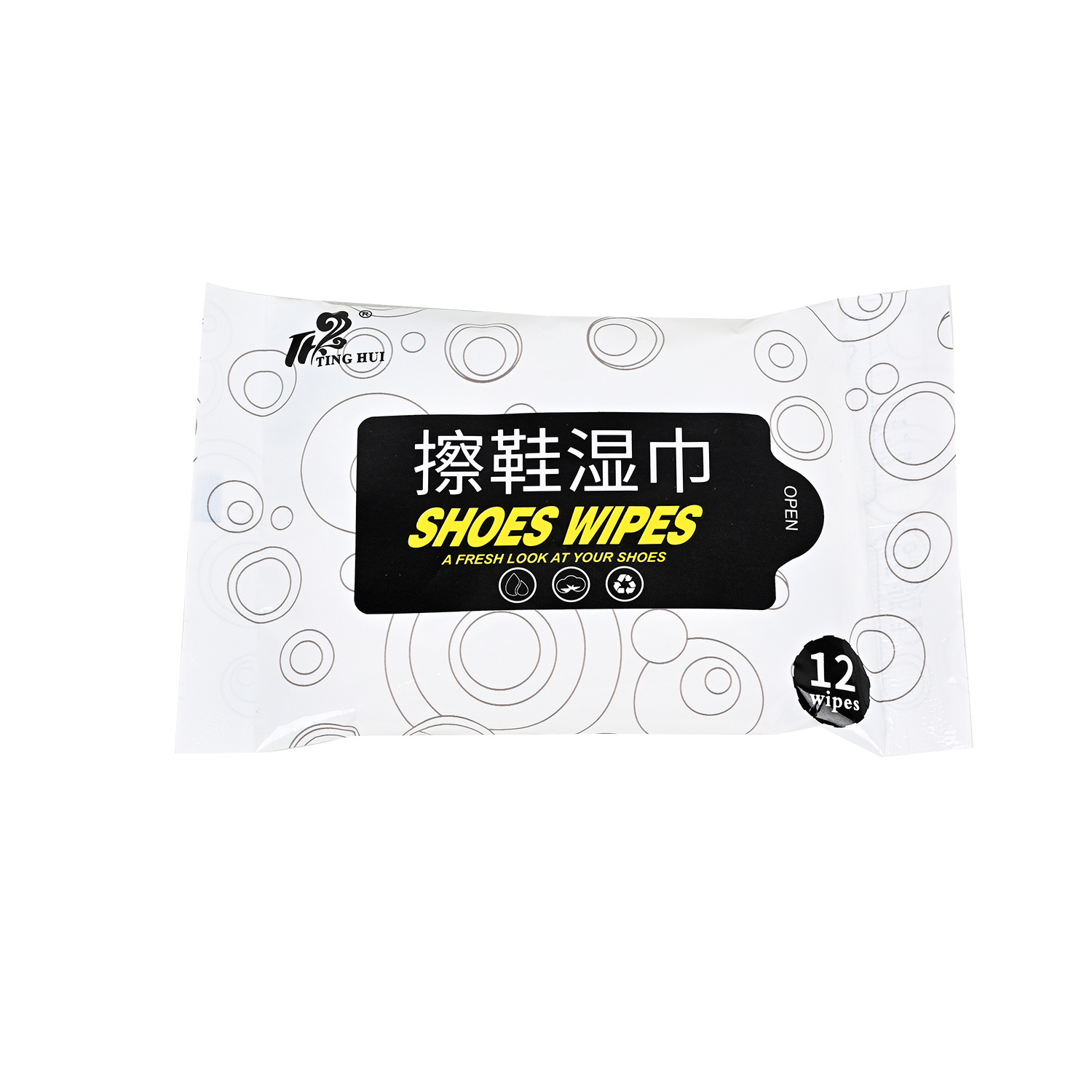 Cross-border shoe cleaning wet wipes, disposable disposable shoe wet wipes, 12-piece set for cleaning white shoes and sports shoes Item Picture