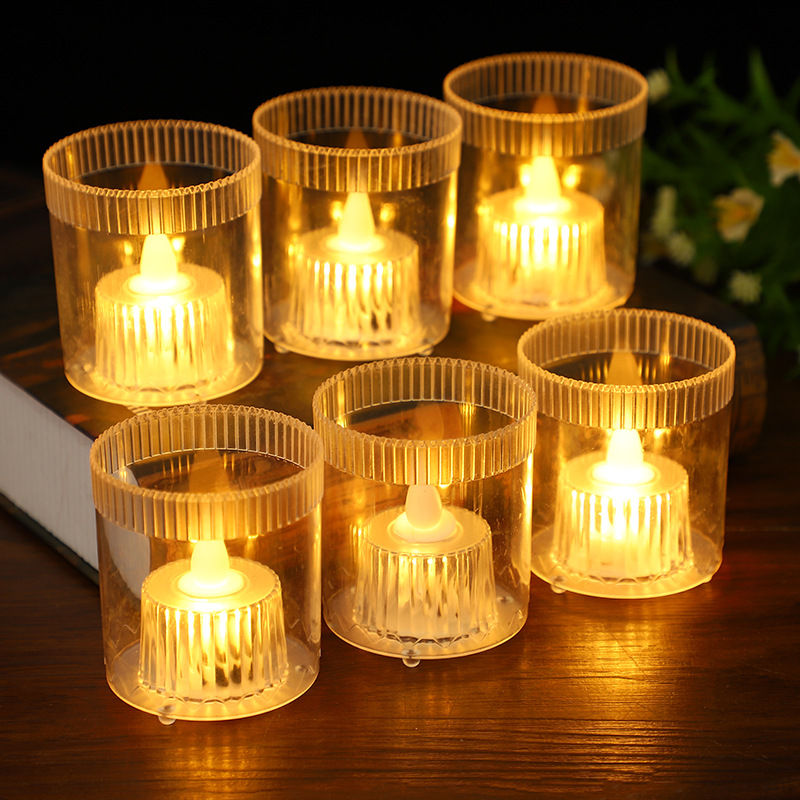 PP flat-mouthed electronic candle flame simulation LED candle lamp romantic home atmosphere prop decoration details Picture