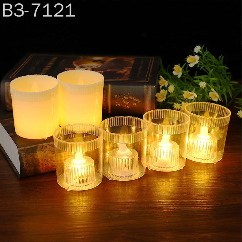 PP flat-mouthed electronic candle flame simulation LED candle lamp romantic home atmosphere prop decoration