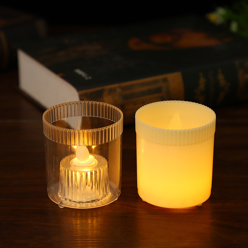 PP flat-mouthed electronic candle flame simulation LED candle lamp romantic home atmosphere prop decoration Application Scenario