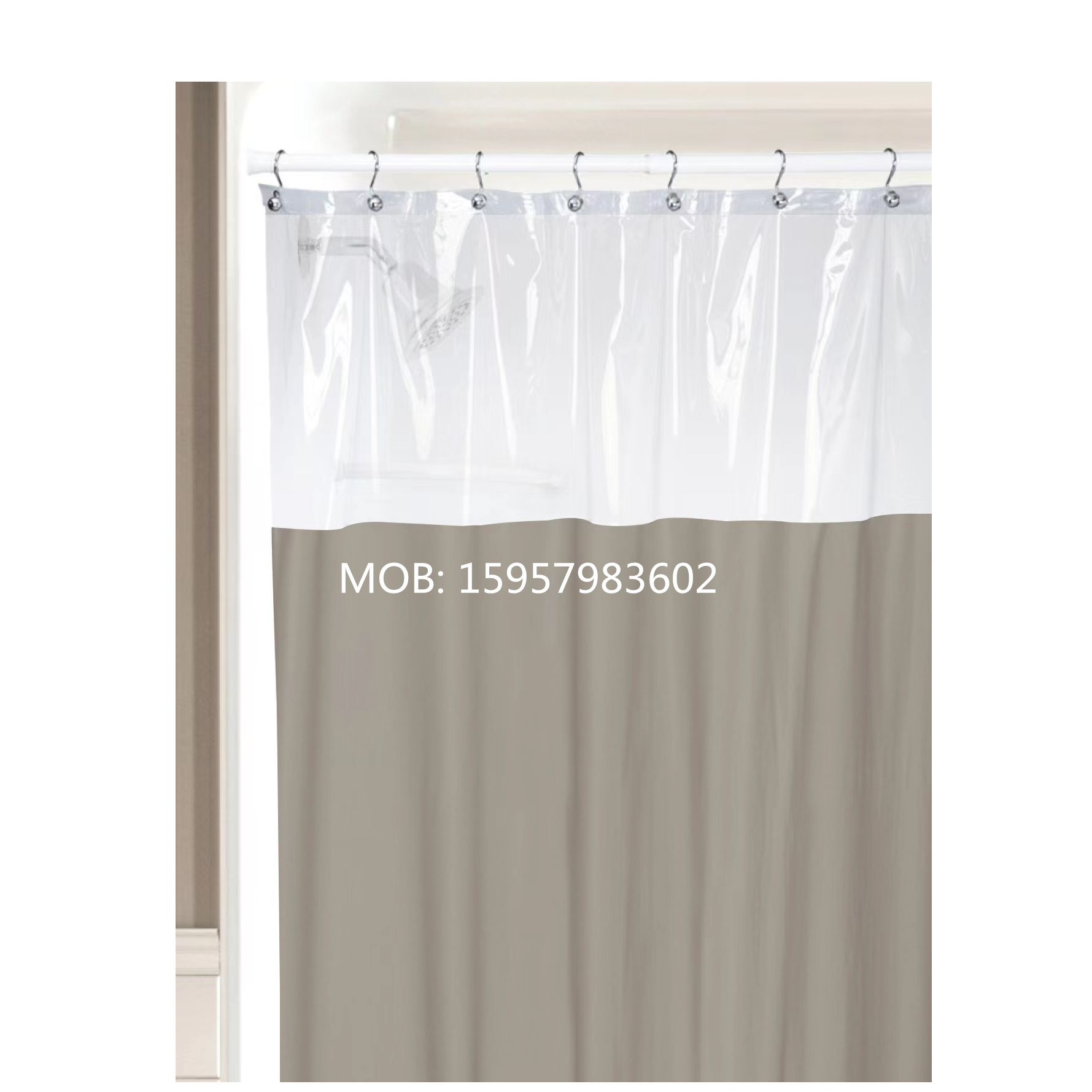 素色浴帘素色透明拼接浴帘PEVA浴帘带磁铁shower curtain