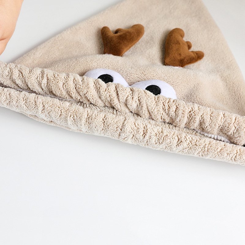 Thickened coral fleece headscarf, dry hair cap, women's absorbent quick-drying towel, cartoon shower cap, cute dry hair towel Specification image