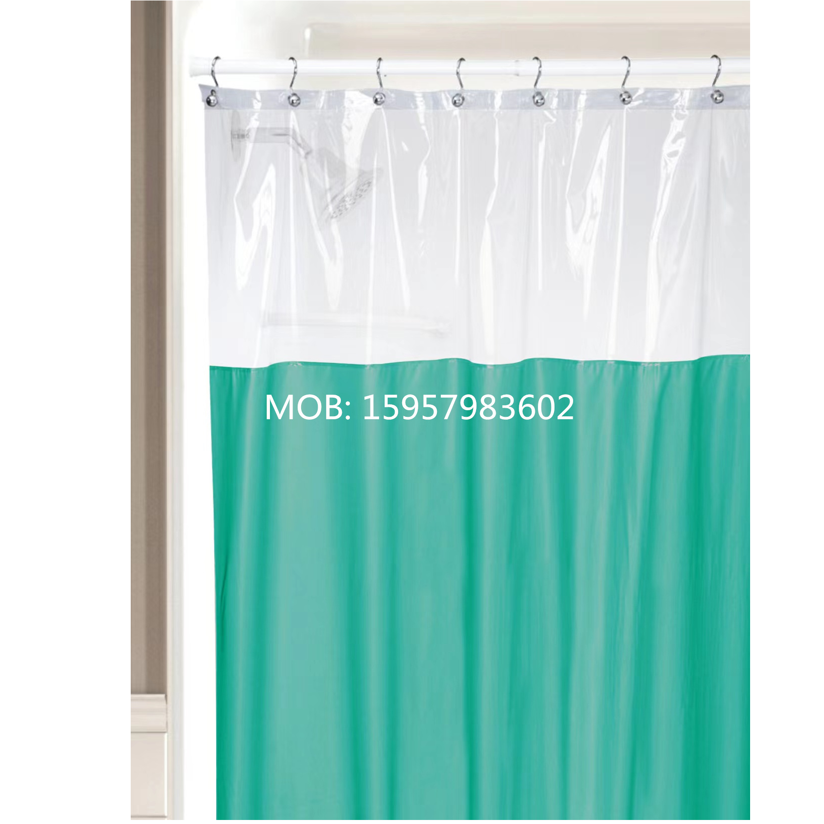 素色浴帘素色透明拼接浴帘PEVA浴帘带磁铁shower curtain