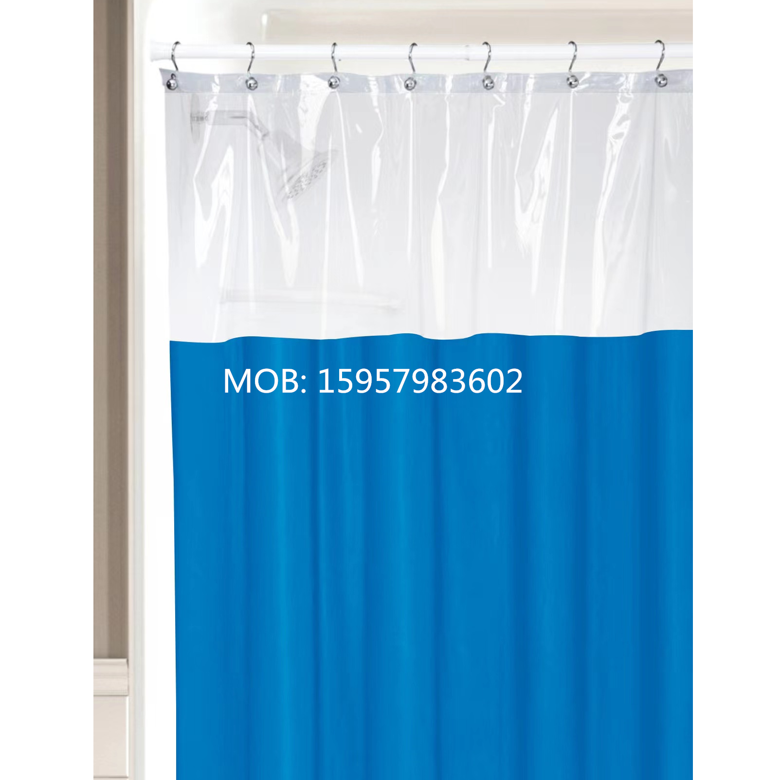 素色浴帘素色透明拼接浴帘PEVA浴帘带磁铁shower curtain