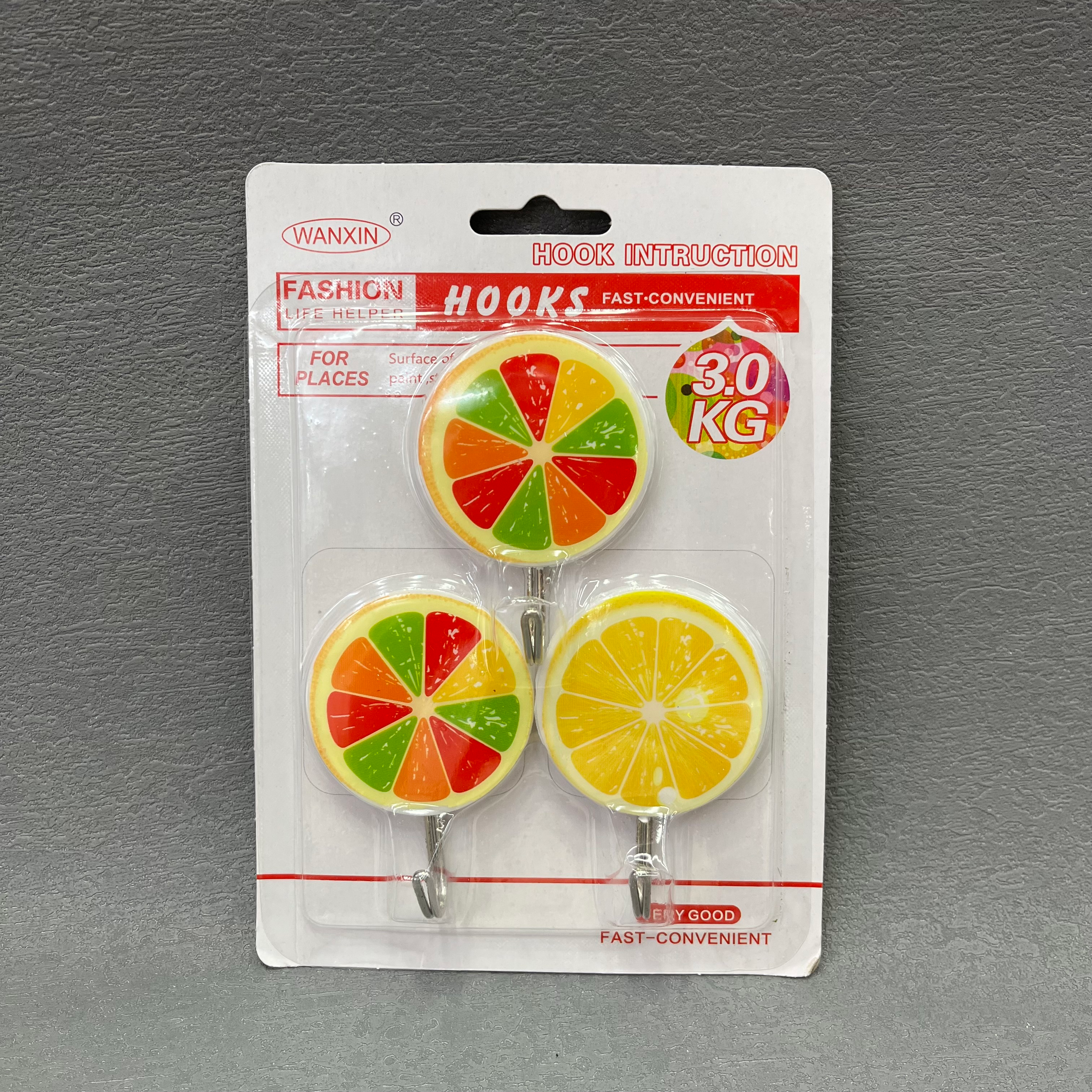 水果图案塑料挂钩粘钩批发衣钩塑料挂钩门后厨房强力粘钩