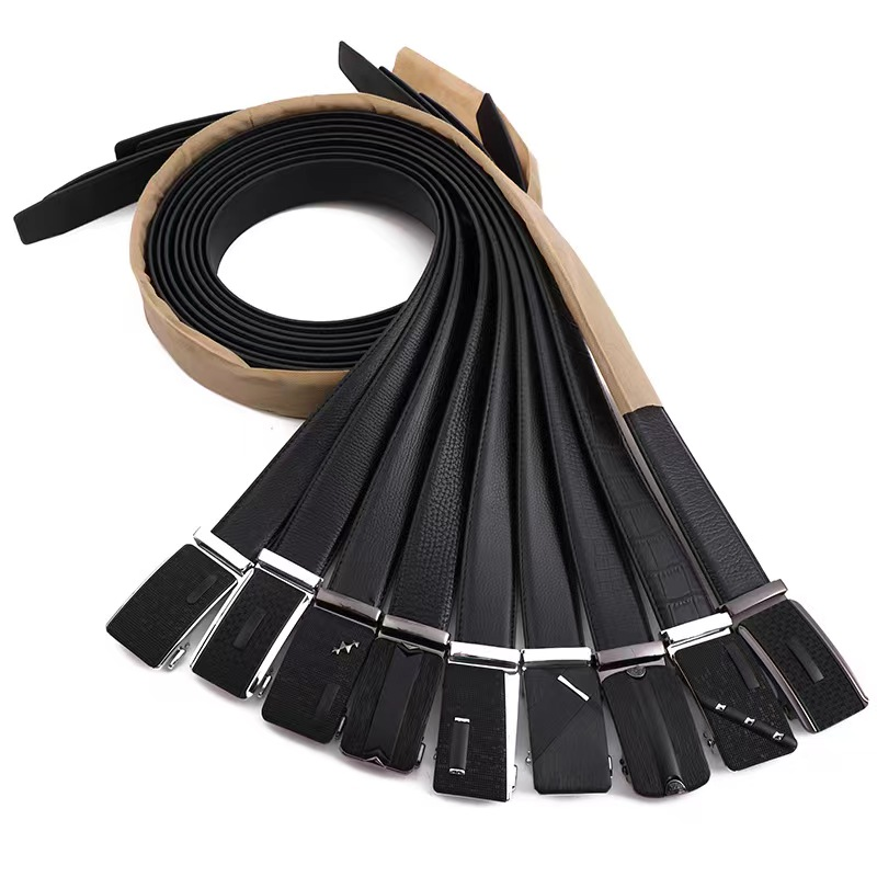 Men over open edge step line automatic alloy buckle belt business leisure belt belt manufacturers spot direct