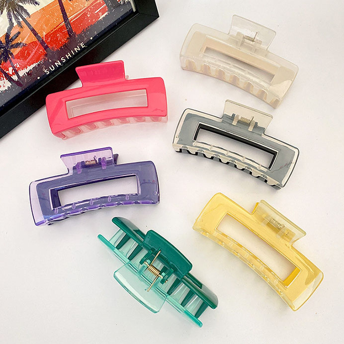 Double-sided color-block grab clip, popular shark clip, simple large clip at the back of the head, headwear and hair clip