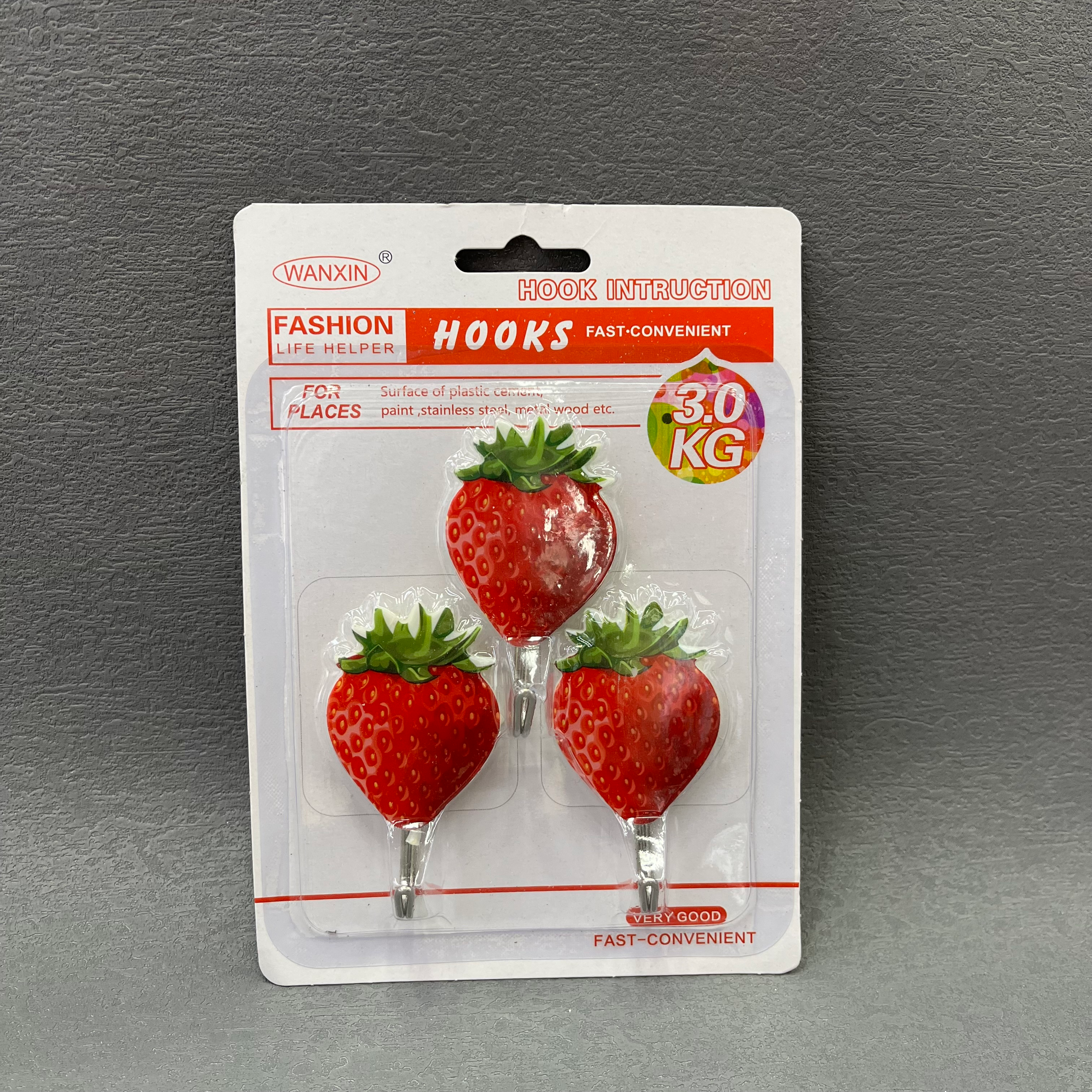 水果图案塑料挂钩粘钩批发衣钩塑料挂钩门后厨房强力粘钩