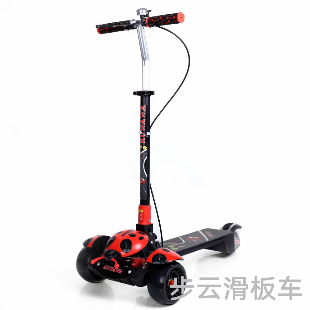 The Buyun large scooter is equipped with a handbrake, pu large wheels, lights, music, a matte base plate and a bell Item Picture