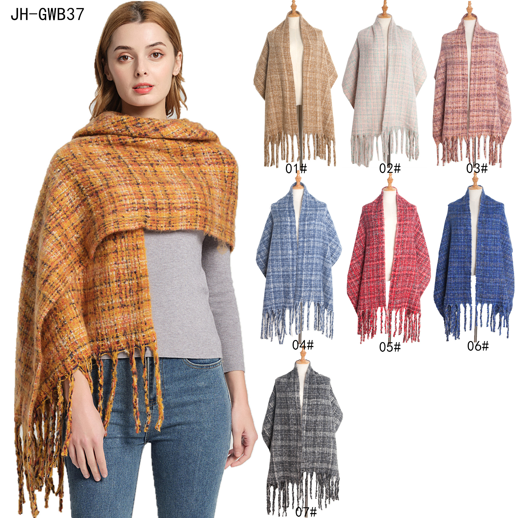 2022 new hot selling Winter ladies colorful Cashmere circle yarn polyester scarf shawl Application Scenario