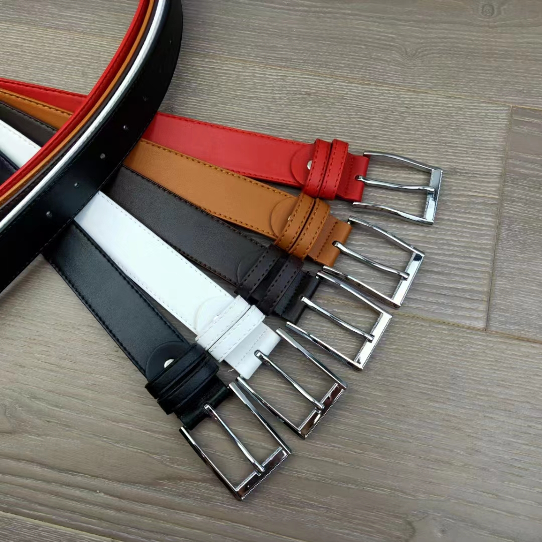 3.5 Wide women's punching needle buckle fashion simple women's belt women's trend all matching belt manufacturers direct sales thumbnail