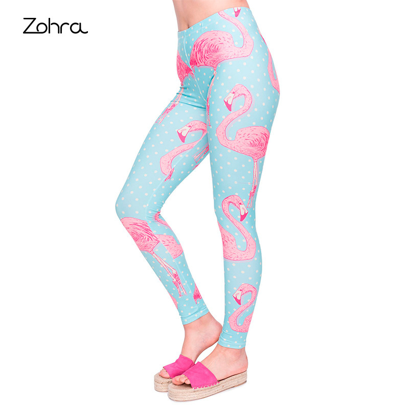 zohra Spring/Summer export Flamingo 3D printed women's yoga pants, nude leggings and outdoor cycling pants Specification image