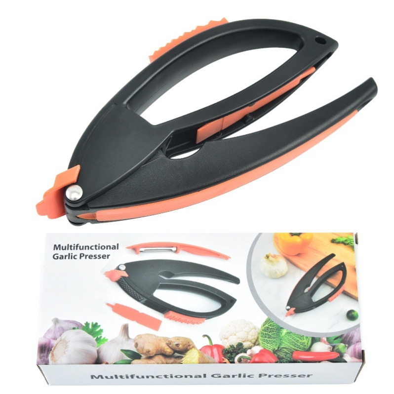 Amazon's in-stock plastic garlic puree and garlic paste applicator, multi-functional garlic press for vegetables, fruits, melons, and tender meat Application Scenario