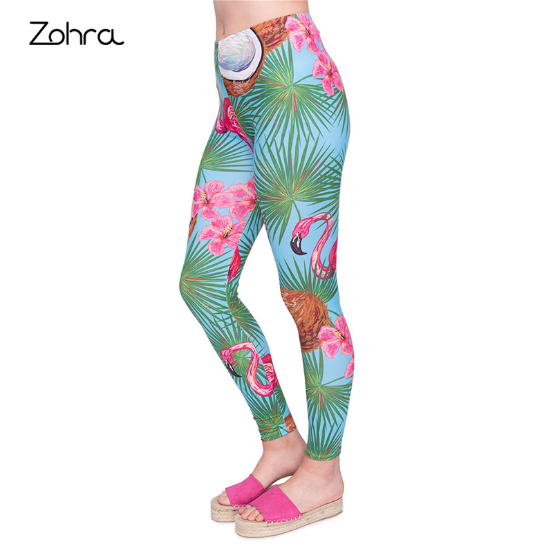 zohra Spring/Summer export Flamingo 3D printed women's yoga pants, nude leggings and outdoor cycling pants Application Scenario