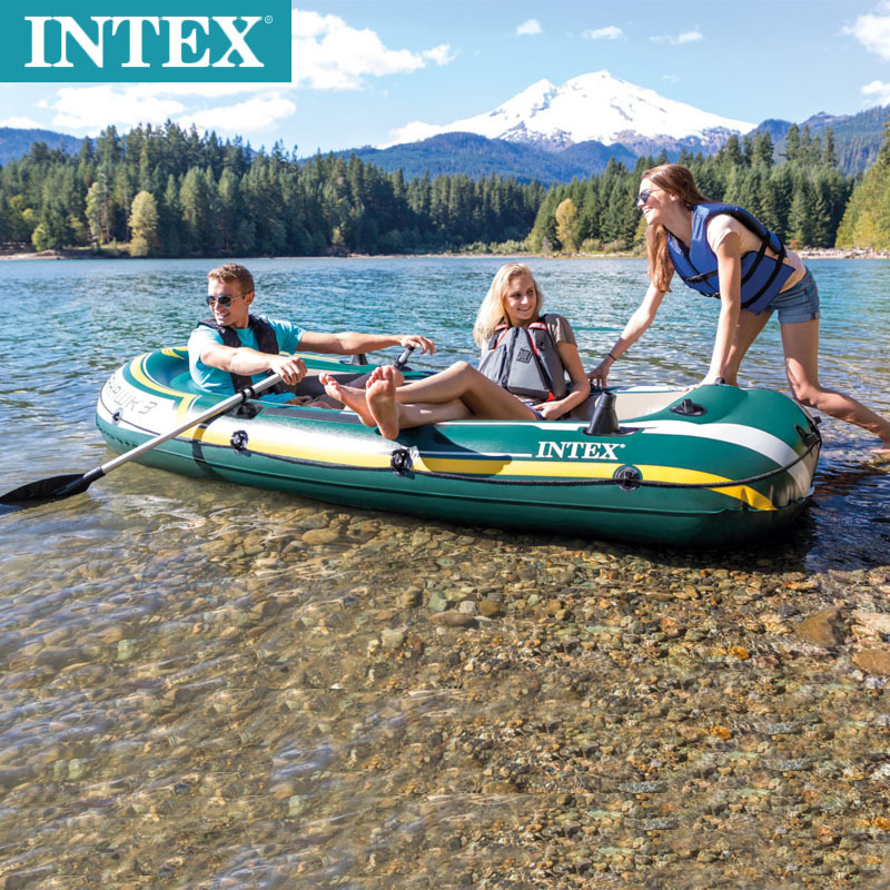 INTEX68380海鹰三人船组 充气船 皮划艇橡皮艇充气加厚钓鱼船详情图1
