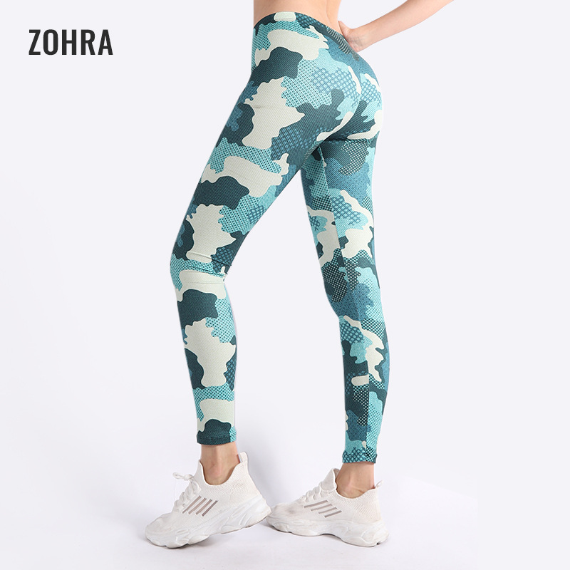 zohra欧美外贸新款健身数码印花打底裤 女士瑜伽裤运动leggings