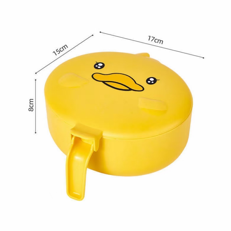 The Little Yellow Duck seasoning box is a four-compartment integrated kitchen salt and monosodium glutamate seasoning jar. It is a household compartments with LIDS and sealed seasoning box Specification image