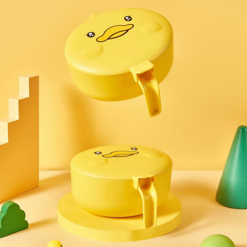 The Little Yellow Duck seasoning box is a four-compartment integrated kitchen salt and monosodium glutamate seasoning jar. It is a household compartments with LIDS and sealed seasoning box