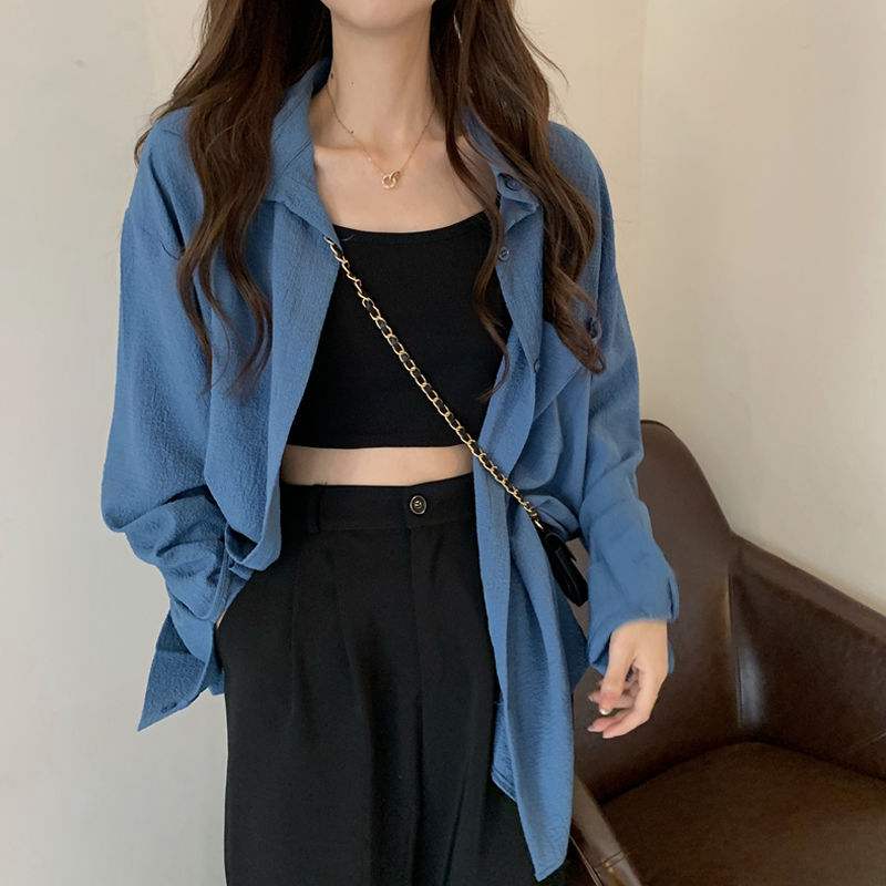 Summer thin sun-protective shirt jacket for women 2021 new spring and autumn Korean style cardigan for petite long-sleeved top, trendy