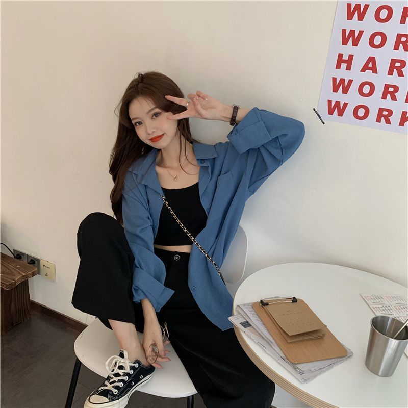 Summer thin sun-protective shirt jacket for women 2021 new spring and autumn Korean style cardigan for petite long-sleeved top, trendy Item Picture