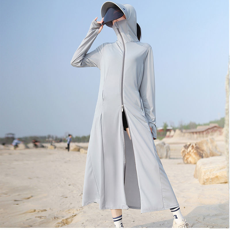 Sun protection clothing for women 2021 New Long summer full-body UV protection ice silk breathable thin loose long-sleeved coat Application Scenario
