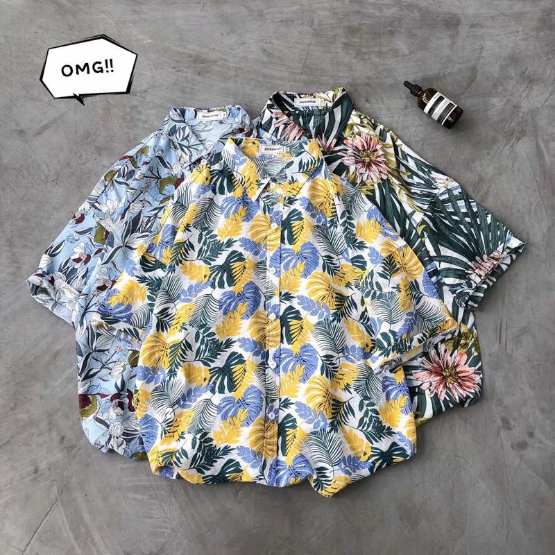 Foreign trade men's beach shirts, surfing quick-drying short-sleeved floral shirts, coconut tree seaside Hawaiian loose printed shirts Application Scenario