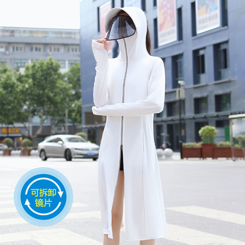 Women's 2022 mid-length Ice Silk Women's new sun-protective clothing, UV-protective skin clothing, summer light jacket details Picture