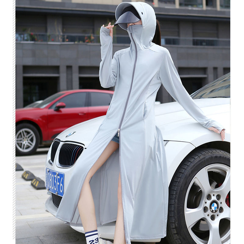 Sun protection clothing for women 2021 New Long summer full-body UV protection ice silk breathable thin loose long-sleeved coat