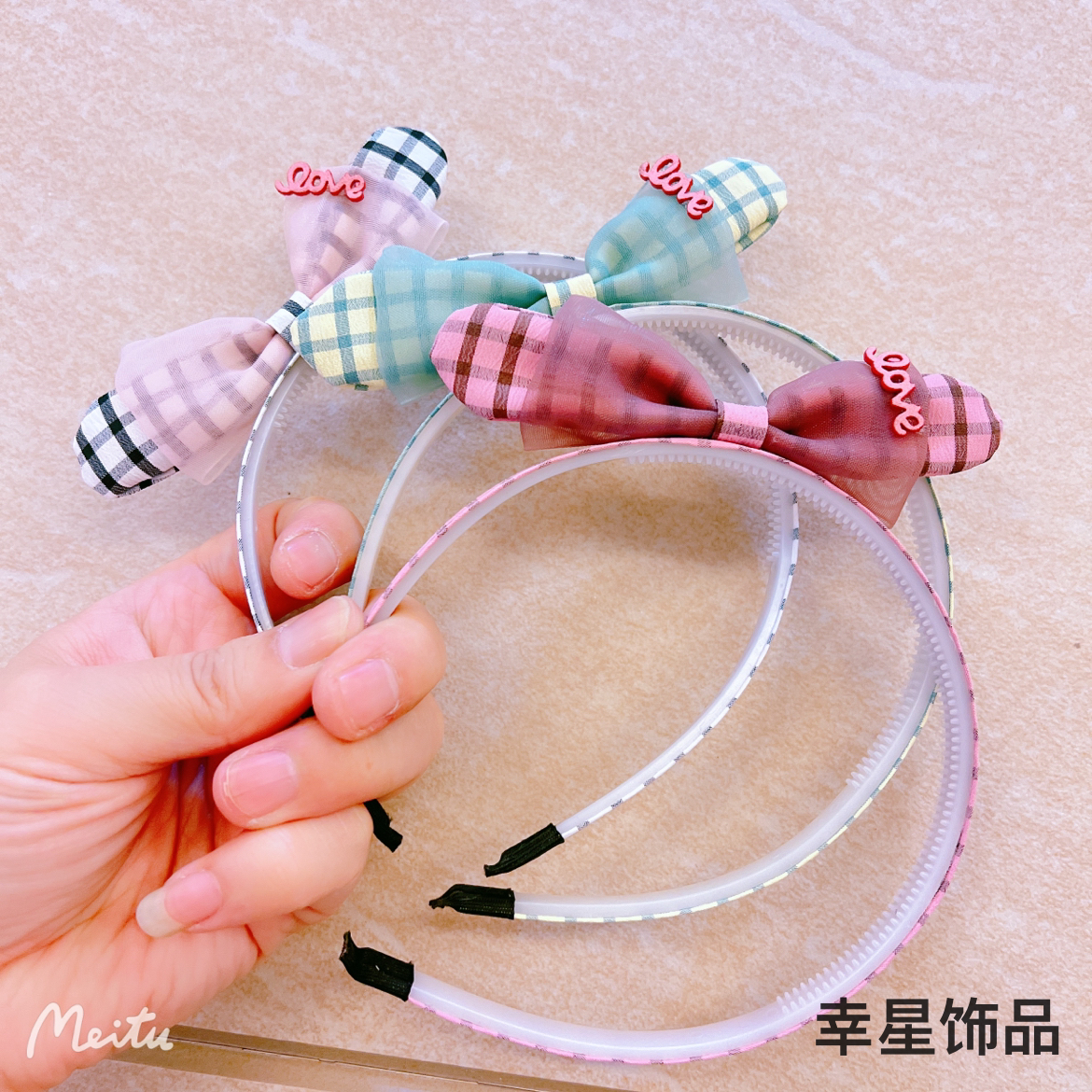 YAJA children's hair band, Korean princess anti-slip headband, bow fabric with teeth, sweet and super cute headband hair accessory Specification image