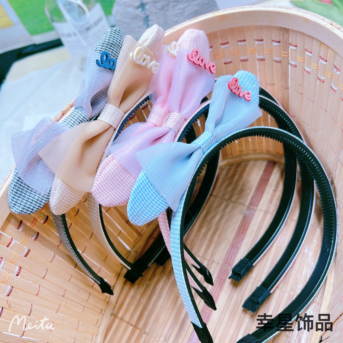 YAJA children's hair band, Korean princess anti-slip headband, bow fabric with teeth, sweet and super cute headband hair accessory