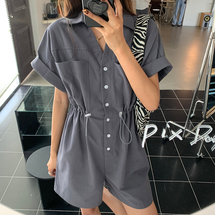 2022 New style women's summer petite jumpsuit, a popular loose short-sleeved workwear jumpsuit Item Picture