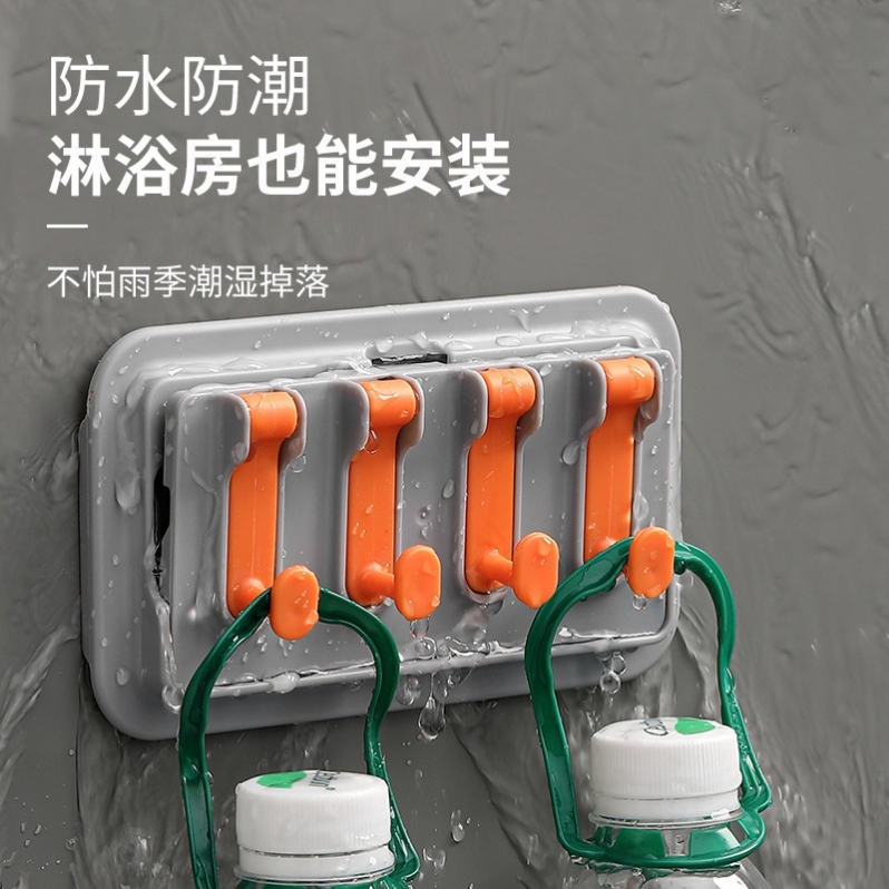 New multi-functional hook, creative no-drilling strong adhesive hook, kitchen and bathroom adhesive hook, wall-mounted mobile phone storage rack Item Picture