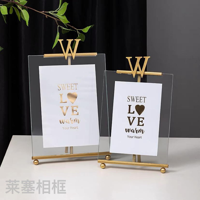 W high-end, elegant and sophisticated ironwork decorative items with creative design style, modern and simple metal photo frame for living room and bedroom Specification image