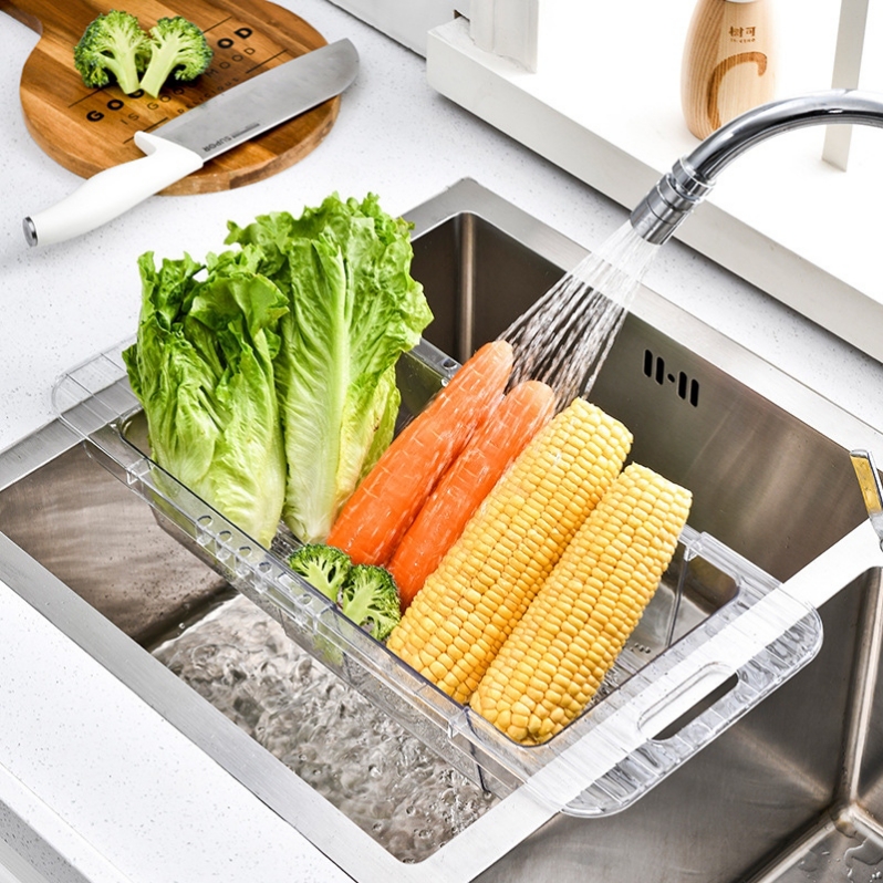 Draining basket, household kitchen, extendable sink, storage rack, dishwashing and vegetable washing functions, wall-mounted sink, draining rack