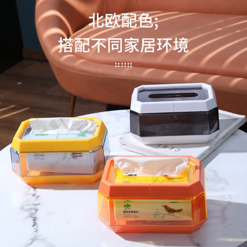 The new Nordic light luxury tissue box with a spring is a great choice for home use, suitable for living rooms, bathrooms and kitchens details Picture