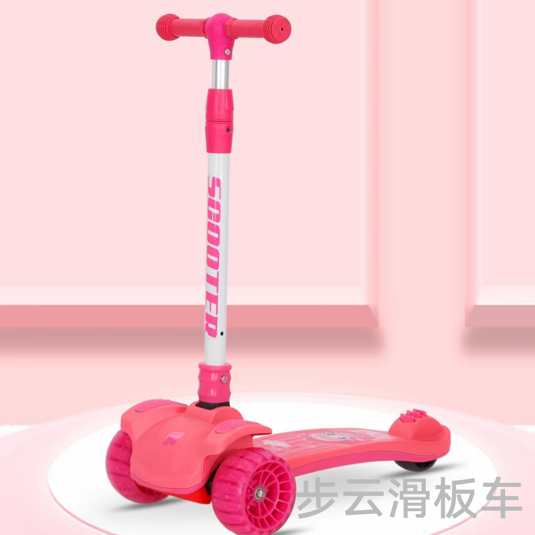 The Buyun large children's scooter features pu large wheels, music and lights, adjustable pole height and one-button folding Application Scenario