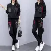Cross-border chubby girl Spring and Autumn New Season large-sized set, loose hooded printed casual sportswear for women, Korean style two-piece set Application Scenario