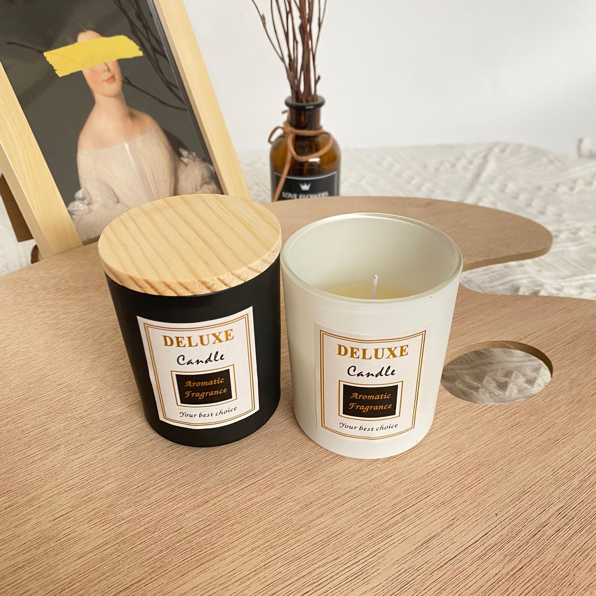 Simple fragrance wax creative plant Candle Essential oil Flame free candle wedding fragrance with hand gift