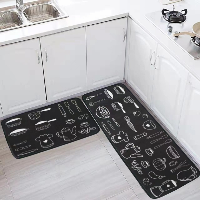 Absorbent Kitchen Special Mat Non-Slip And Oil Resistant Carpet Home Crystal Velvet Soft Mat Can Be Wiped Clean And Dirty Foot Mat