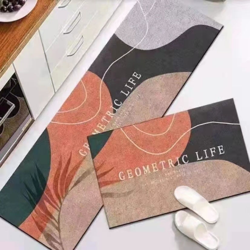 Absorbent Kitchen Special Mat Non-Slip And Oil Resistant Carpet Home Crystal Velvet Soft Mat Can Be Wiped Clean And Dirty Foot Mat Item Picture