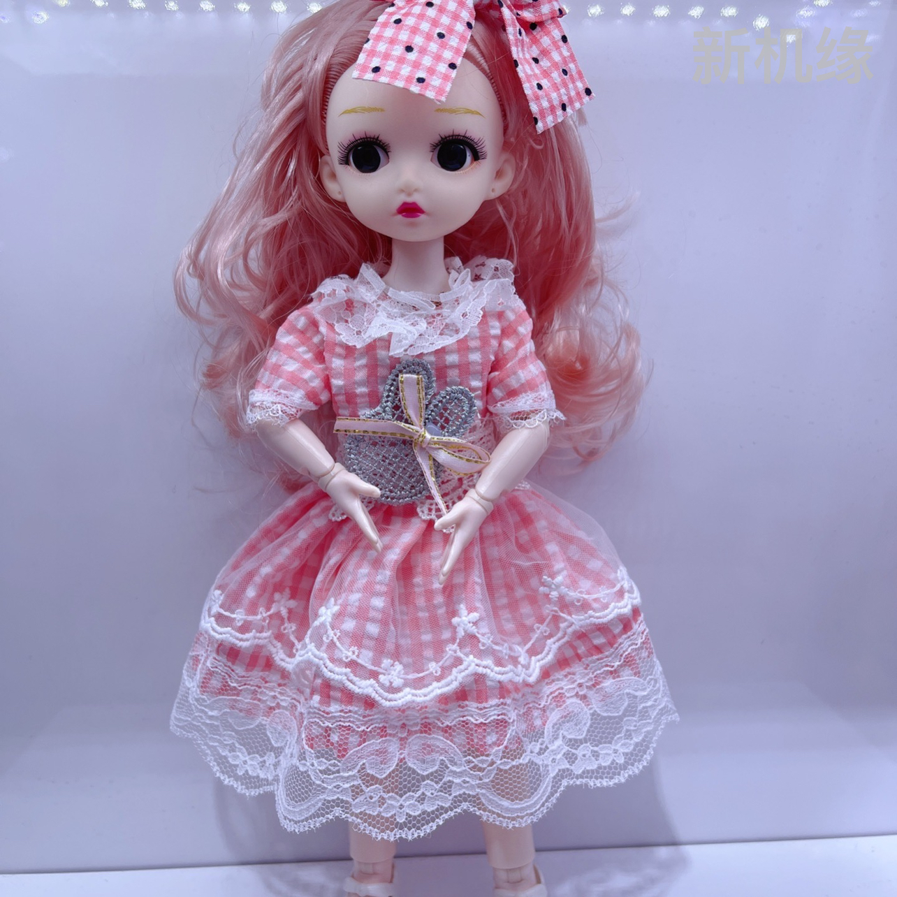 New 30cm 12-inch fashionable Barbie doll detachable and dress-up sample doll keychain pendant details Picture