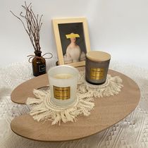 Embossed glass Creative Fragrance Handmade Candle Smokeless scented candle with hand gift box