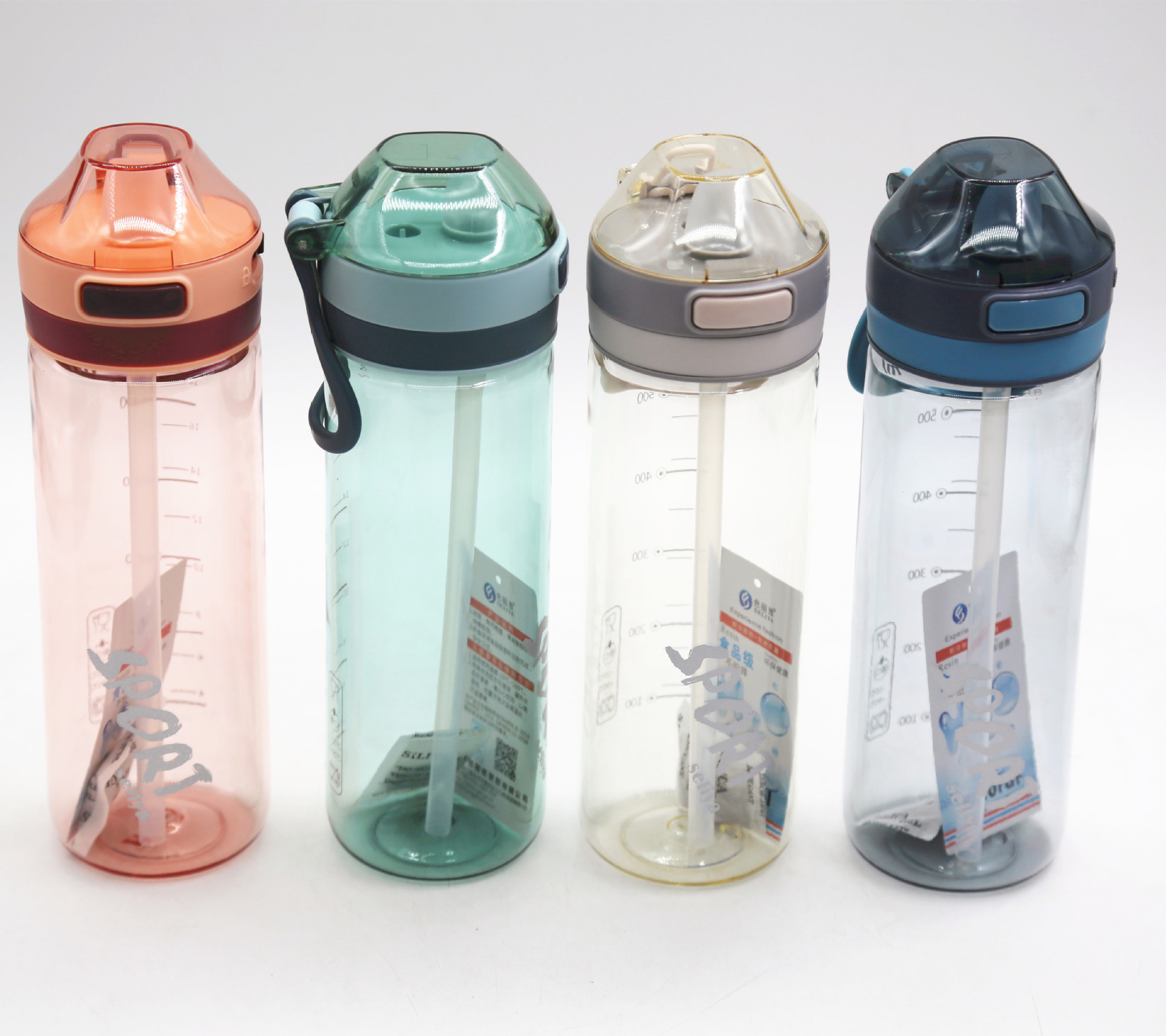 700 color lea nuevo verano tapa de bomba de plástico pegamento suave asa graduada taza de pajita de plástico influencer kettle