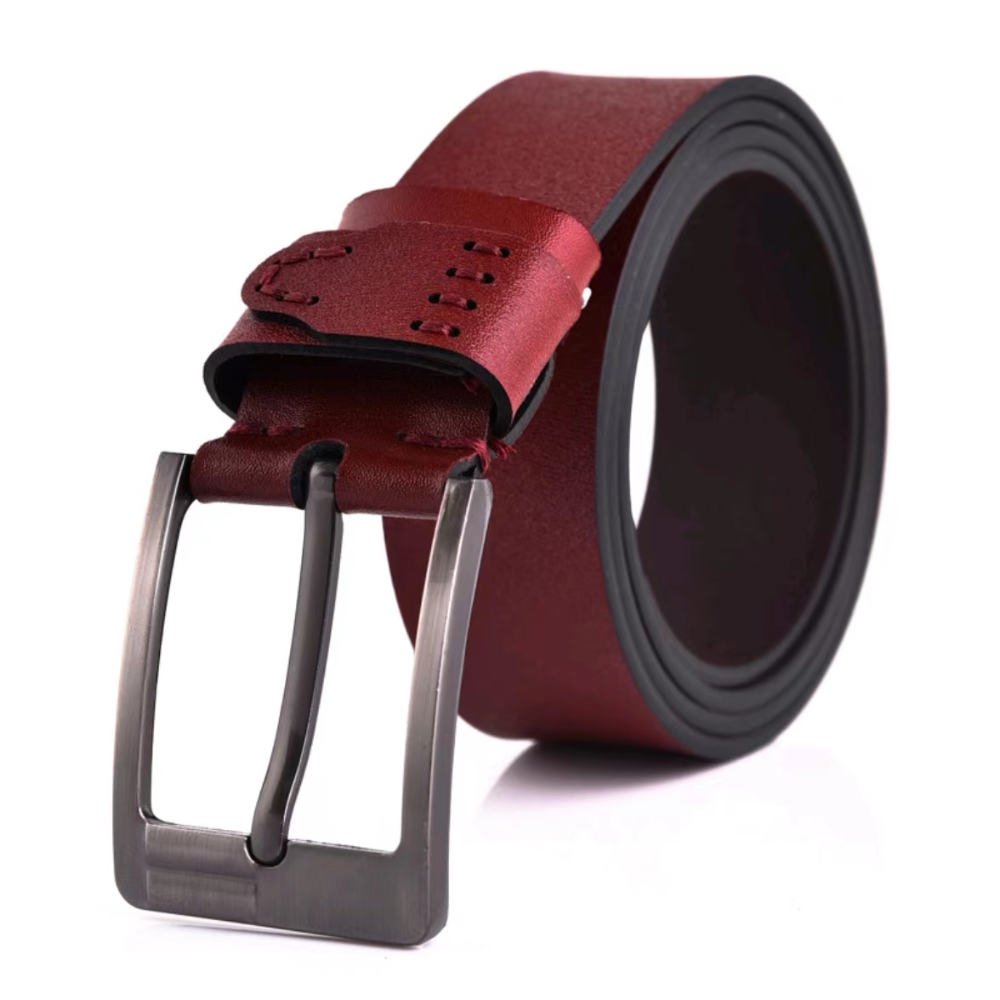 Pin buckle belt casual and versatile men's belt 4.0 Antique pin buckle men's super-migration rubber rubber belt factory direct sales details Picture