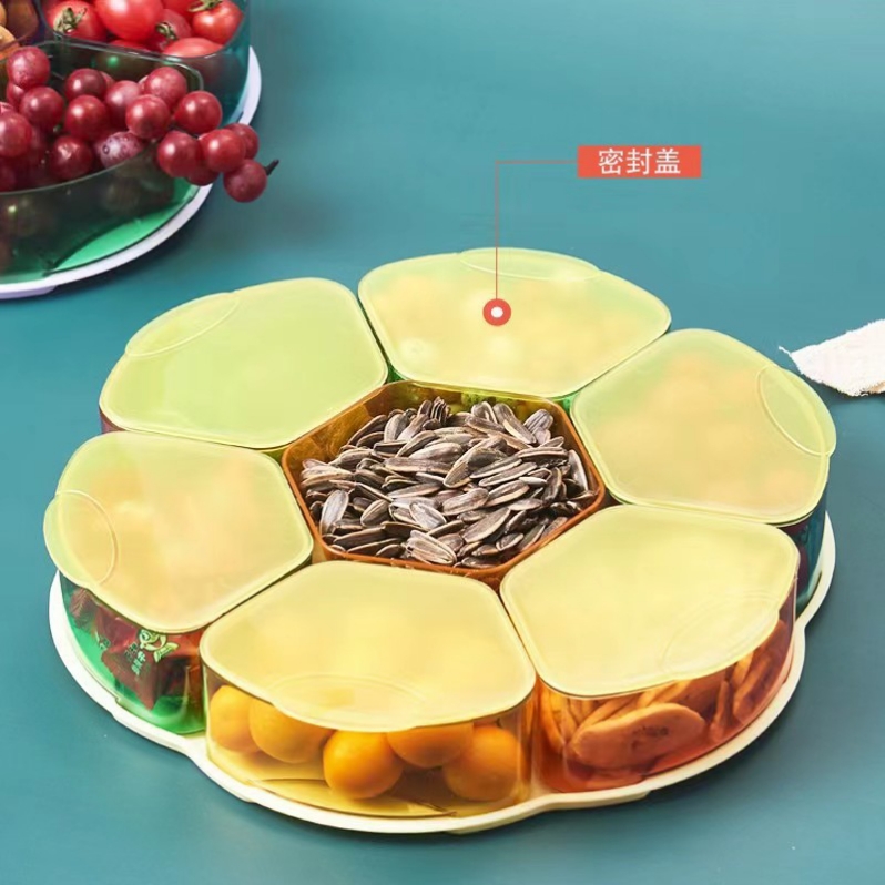 Plastic fruit platters, compartments, fruit platters, living room snack platters, modern household dried fruit storage boxes in stock from manufacturers Item Picture