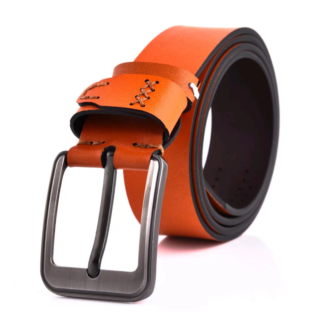 Pin buckle belt casual and versatile men's belt 4.0 Antique pin buckle men's super-migration rubber rubber belt factory direct sales Specification image