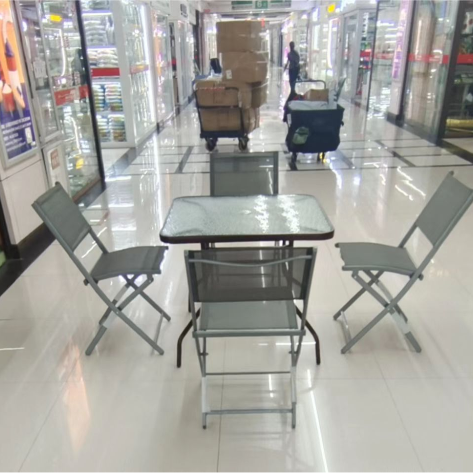 Outdoor folding table and chair patio outdoor dining simple leisure combination portable outdoor balcony table and chair