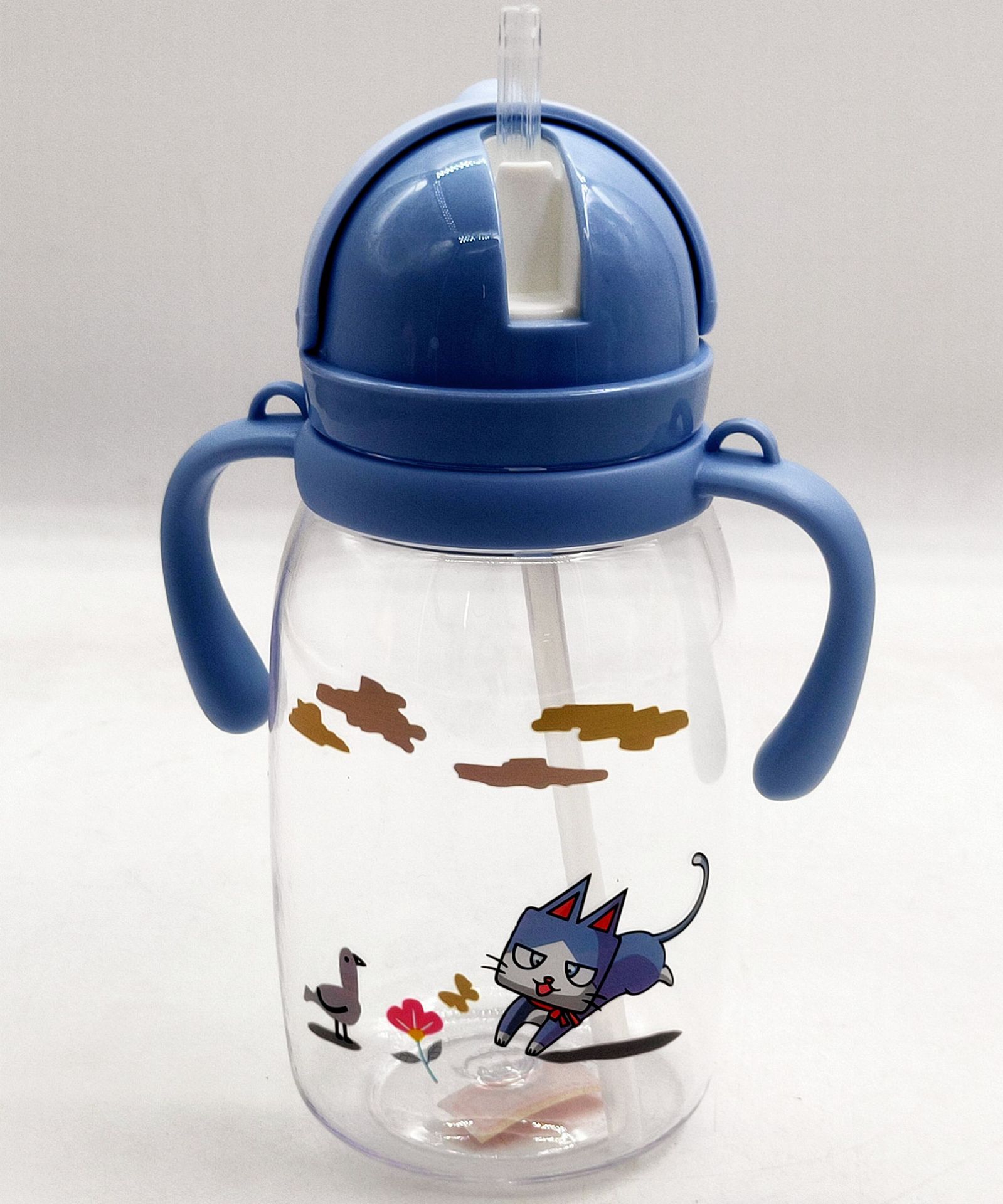 2022 niños slip cover handle plastic pajita cup kindergarten bebé ir a la escuela beber jarra doble beber taza Specification image