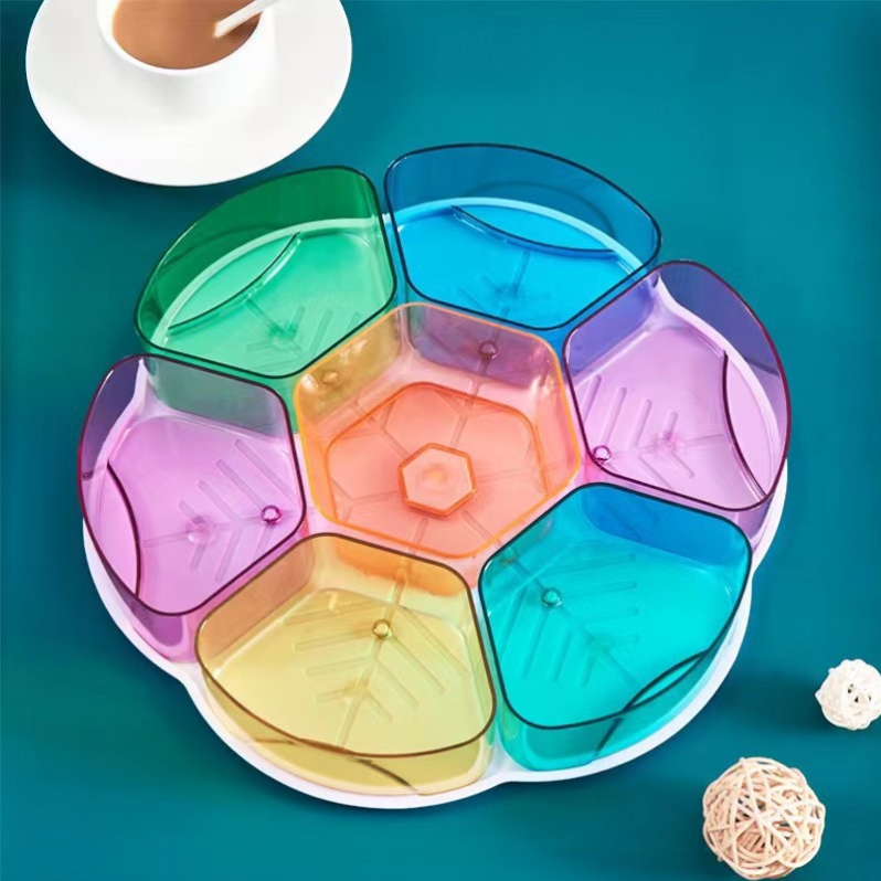 Plastic fruit platters, compartments, fruit platters, living room snack platters, modern household dried fruit storage boxes in stock from manufacturers details Picture
